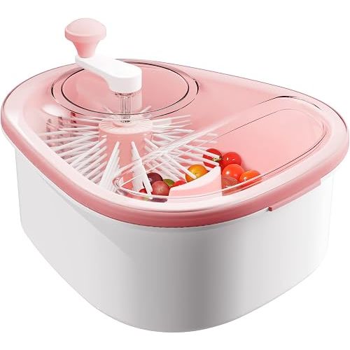 JOYMOOP Joyloop Fruit Washer, Fruit Cleaner Spinner, Oval, Pink
