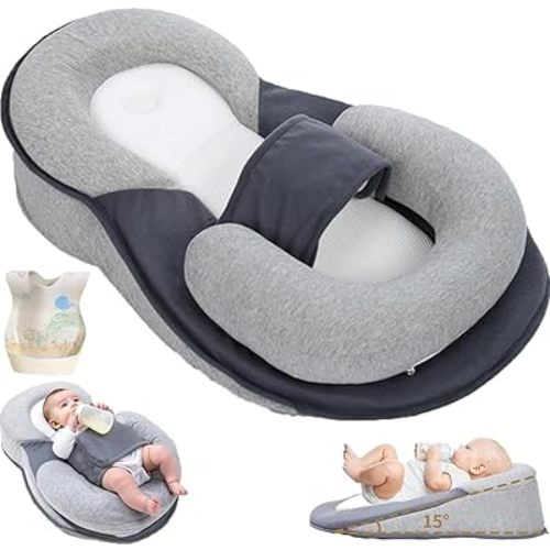 Rest Nest Bed Acid Reflux with Strap, 2025 New Keesley Rest Nest Pillow for Comfortable & Feeding Support (Standard)