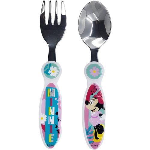 Stor Minnie Being More Minnie Stainless Steel Cutlery Set of 2 (1 Set/1 Item, 2 Pieces, Children's Tableware, BPA Free, Hand Wash)