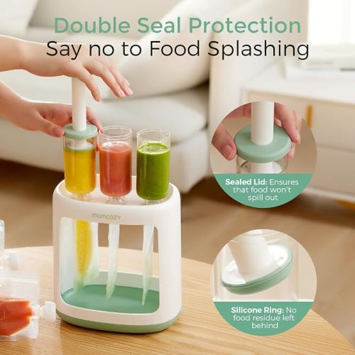 Amazon.com : Momcozy Squeeze Station | Baby Food Maker,Pouch Filler for Homemade Baby Puree, BPA-Free, Dishwasher Safe, with Reusable Baby Food Pouches for Toddlers : Baby