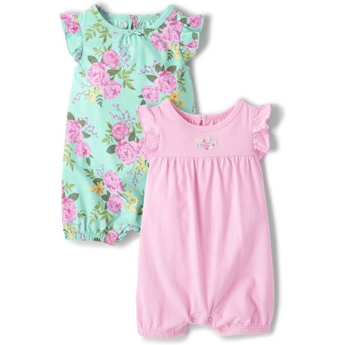 The Children's Place Baby Girls' And Toddler Everyday Summer Rompers