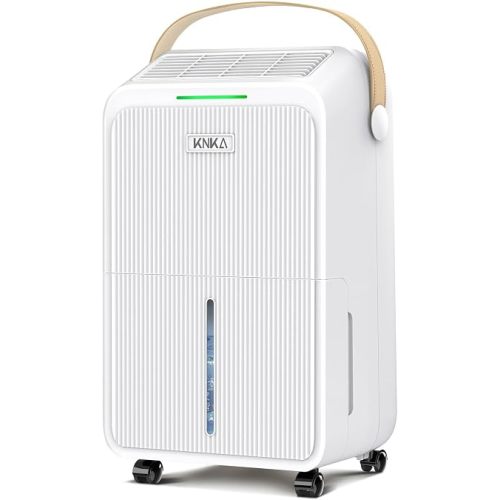 KNKA 2500 Ft² Max 34 Pints Dehumidifier for Basement with Drain Hose, White
