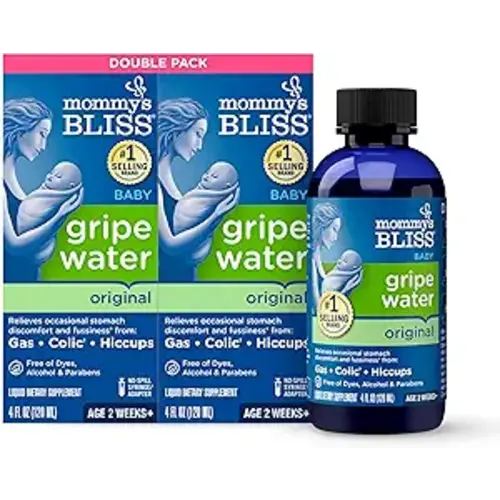 Mommy's Bliss Original Gripe Water, Gas and Colic Relief, Gentle and Safe, Made for Infants, 2 Weeks+, 8 Fl Oz (2 Bottles)