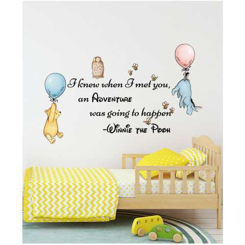 I Knew When I Met You An Adventure Quote Wall Decal. Classic Winnie the Pooh Vinyl Sticker. Boy Girl Playroom Decor Winnie Bear Friends