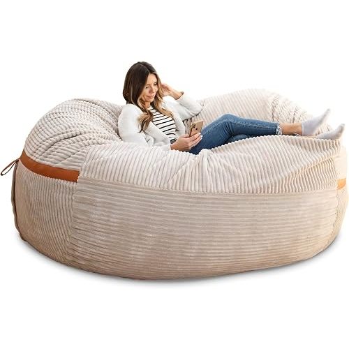 Big Joe Fuf 8Ft Giant Foam Bean Bag Chair for Olivers room