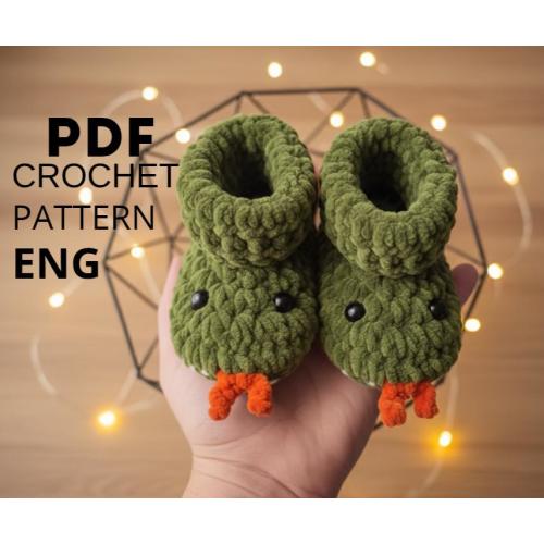 Crochet Snake Baby Booties Pattern (PDF) – Newborn Amigurumi Slipper Tutorial