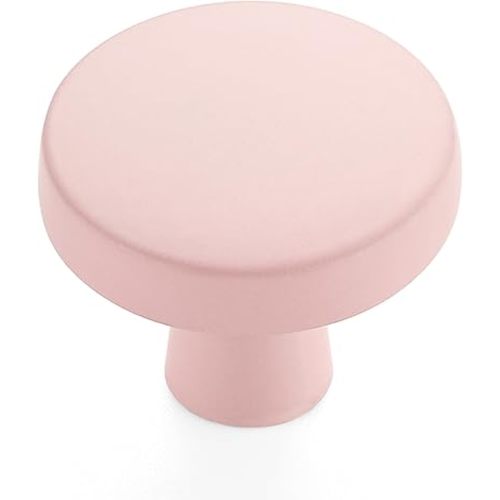 Ravinte 10 Pack Drawer Pulls 1-1/4 Inch Pink Kitchen Cabinet Knobs Solid Round Dresser Handles for Simple Cupboard Hardware