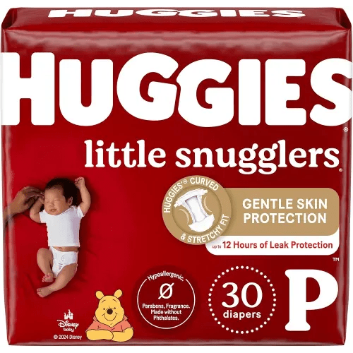 Huggies Newborn Diapers, Little Snugglers Baby Diapers, Size Preemie (up to 6 lbs), 30 Count