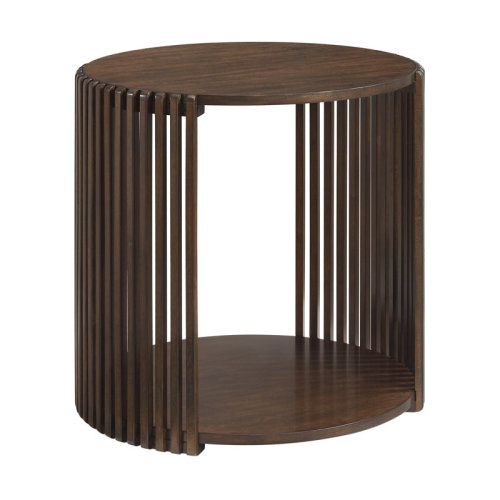 George Oliver Estie Round Wood Slatted End Table With Open Shelf & Reviews | Wayfair