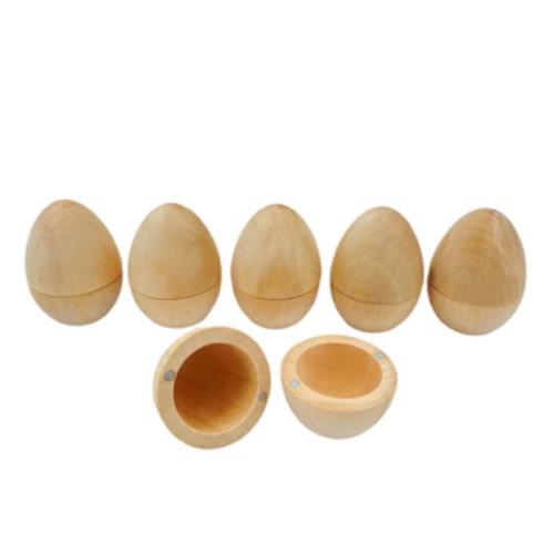 6 Pcs Magnetic Natural Wooden Eggs