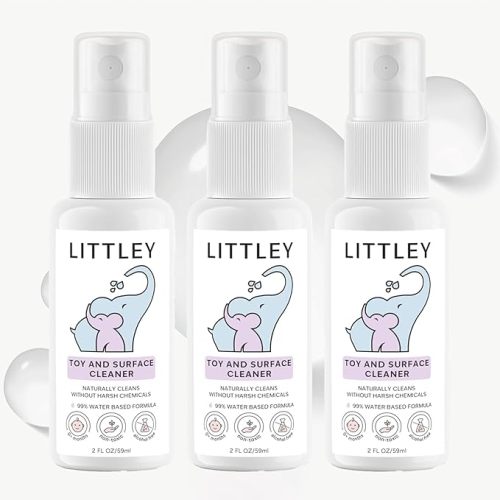 Littley Toy & Surface Cleaner | 2 Pack | Alcohol-Free HOCl Spray for Baby Toys & High-Touch Surfaces | Fragrance-Free Formula | Gentle Cleaning for Everyday Messes | 2 oz