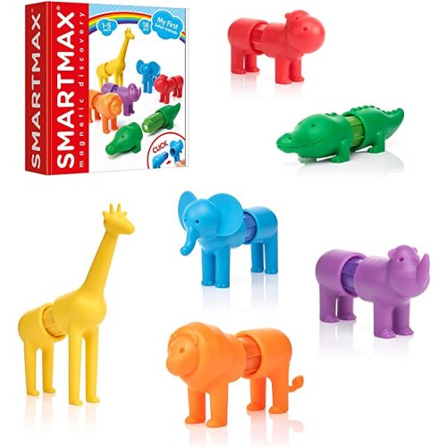SmartMax My First Safari Animals STEM Magnetic Discovery Building Set with Soft Animals for Ages 1-5