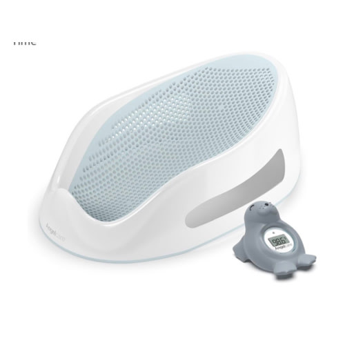 Angelcare Baby Aqua Soft Touch Bath Support & Thermometer Bundle | Newborn Baby Bathtub 0-6 Months | Baby Registry Must-Have | Newborn Essentials for Safe & Comfortable Bath Time