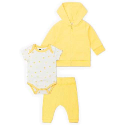 monica + andy Baby Outfit Set, 100% Organic Baby Clothes, Zip Up Jacket, Bodysuit & Pants, Sizes For Newborn & Infant