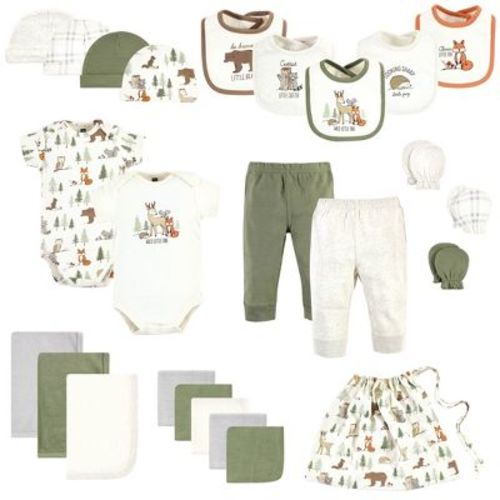Hudson Baby Layette Baby Starter Set 25pc, Forest Animals, 0-6 Months