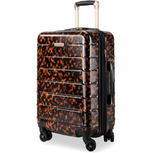 Ricardo Beverly Hills Cambria Hardside Luggage | Stylish Suitcase with Wheels for Effortless Travel, Expandable and Secure TSA-Locked Packing, 20-inch Carry-On, 22x14x9, Tortoise