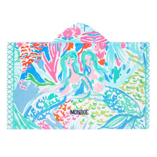 Lilly Pulitzer Mermaid Cove Beach Hooded Towel UPF 50+
