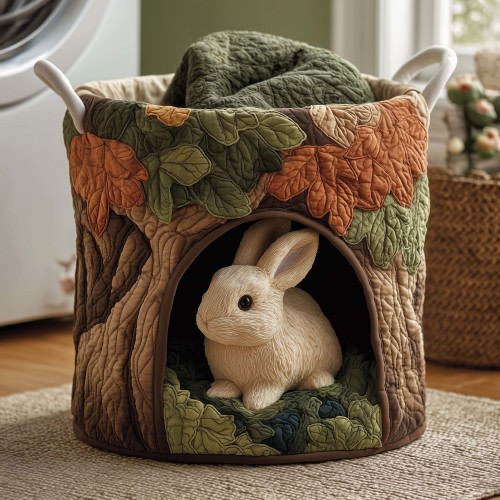 Rabbit Charm Quilted Laundry Basket GFTOYC1430