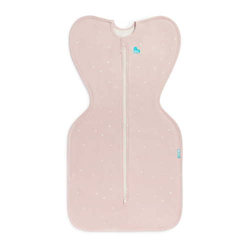 Love to Dream Swaddle Up Cotton 1.0 TOG Baby Sleep Sack, Arms Up Design, Twin Zipper, Small 8-13 lbs, Powder Pink Twinkle