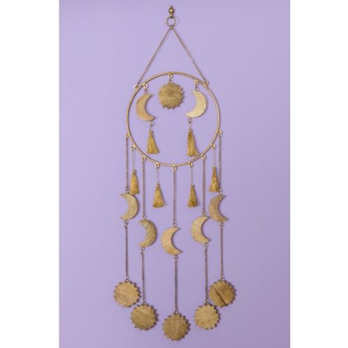 Moon and Sun Wooden Wall Hanging