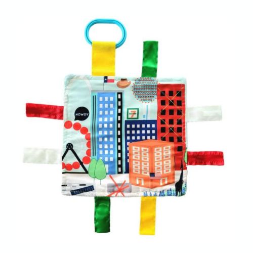 Baby Jack The Learning Lovey Dallas City Landscape Baby Tag Crinkle Square Toy 8" x 8"