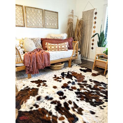 Hides Bazaar Original Tricolor Cowhide Rug - Genuine Cow Hide Area Rug