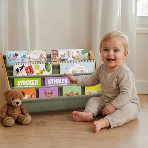 ZICOTO Decorative Kids Bookshelf - Modern Montessori Shelf for Nursery or Playroom - Holds Up to 20 Books & Small Toys