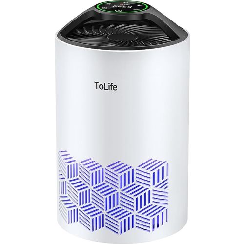 Tolife Air Purifiers for Bedroom Home, HEPA Air Purifiers Air Cleaner For Pets Allergies, Virus Air Purifier for Dust, Portable Baby Air Purifier With Low Noise Sleep Mode for Office & Room, White…