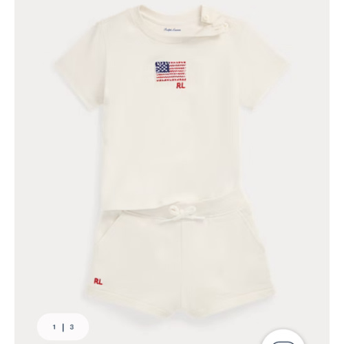 Flag Cotton Jersey Tee & Terry Short Set
