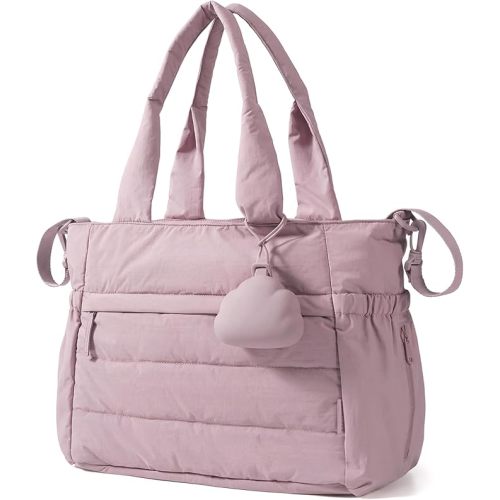 BAGSMART Diaper Bag Tote, Hospital Bag for Labor Delivery, Puffy Maternity Travel Diaper Tote, Baby Bag with Pacifier Case