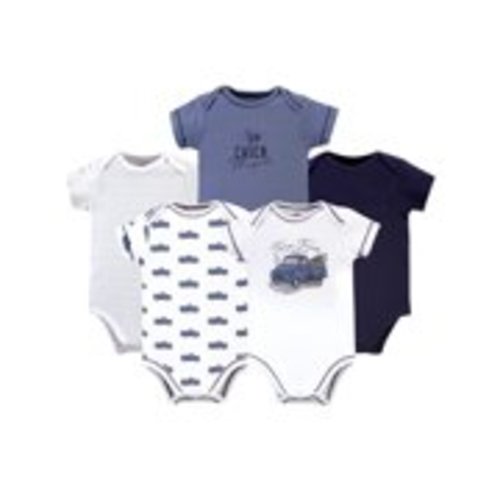 Touched by Nature Baby Boy Organic Cotton Bodysuits, 5-pack