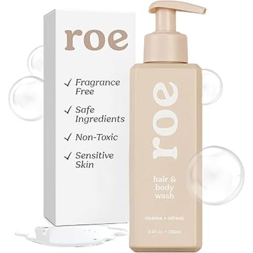 Roe Wellness- Toddler & Baby Body Wash & Shampoo Moisturizing Clean Ingredients | Suitable for Sensitive Skin, Fragrance-Free, Natural Vanilla Scent, Fresh Cleaning | 9.4 fl oz.