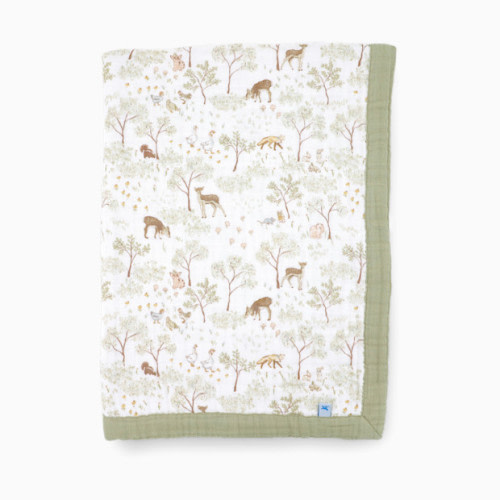 Cotton Muslin Baby Receiving Quilt - Woodland Friends