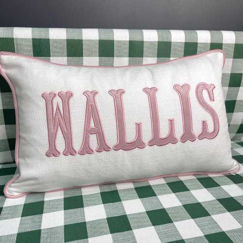 Personalized name pillow with appliqué monogram | Lumbar pillow with monogram | monogrammed nursery pillow