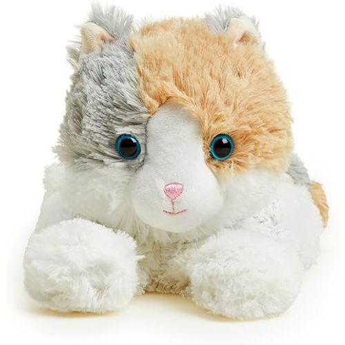 warmies Microwavable & Weighted Stuffed Animals, Calico Cat - Heated Stuffed Animal Plushie for Warmth & Comfort - Cute Soft Plush Toys for Adults & Children (Boys, Girls, Babies & Toddlers)