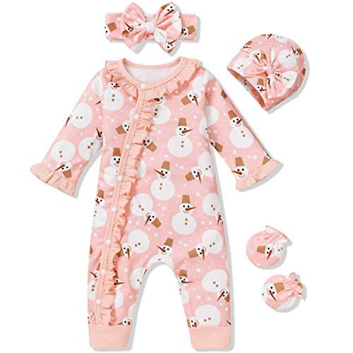 Aalizzwell Baby Girls Romper Outfit Fall Winter Clothes with Accessories