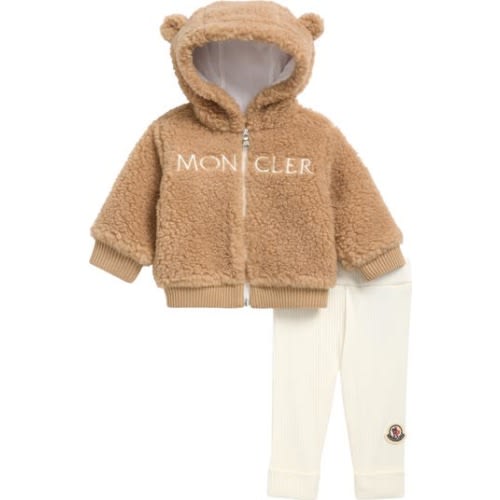 Teddy Hooded Fleece Jacket & Leggings Set