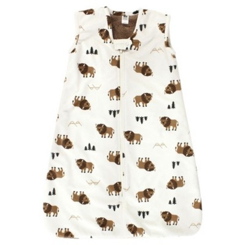 Hudson Baby Infant Boy Plush Faux Fur Sleeping Bag, Wearable Blanket, Wild Buffalo, 6-12 Months