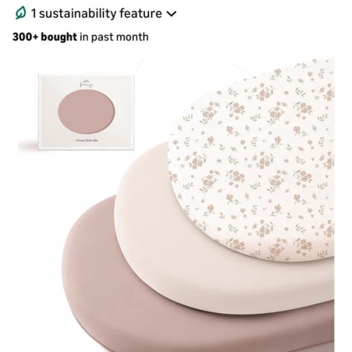 Amazon.com : Konssy 3 Pack Stretchy Bassinet Sheets for Baby Girl Boy, Soft Breathable Baby Bassinet Mattress Sheets Fit for Hourglass Oval Cradle, Moses Basket Rectangle Mattress (Blossom) : Baby