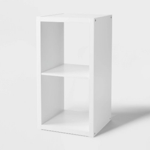 13'' 2 Cube Organizer White - Brightroom™: MDF Cubby Storage Bookshelf with Anti-Tip Hardware, 13" System Compatible