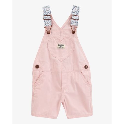 Baby Heart Woven Shortalls - Pink - OshKosh | Carter's