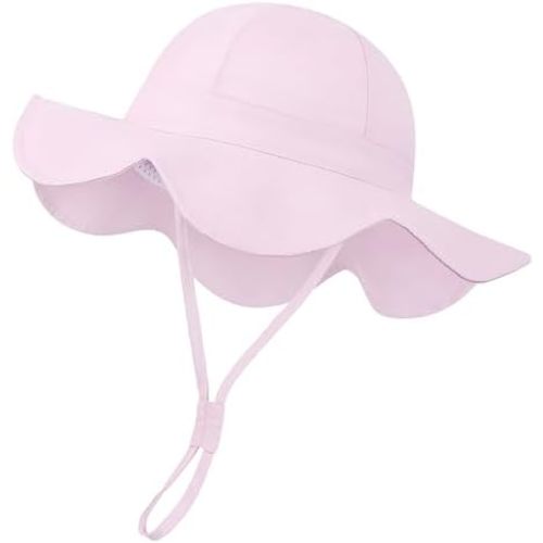 Baby Girl Sun Hat Toddler Summer Bucket Hats UPF 50+ Hat for Infant Girl Beach Hat with Wide Brim 0-6T