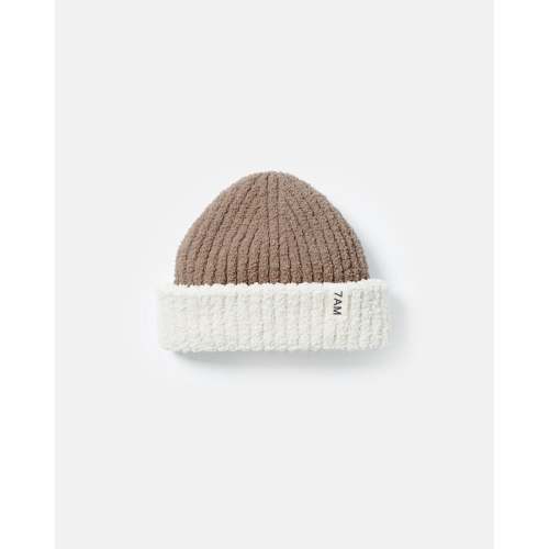 2-Tone Ribbed Beanie - Fuzzy