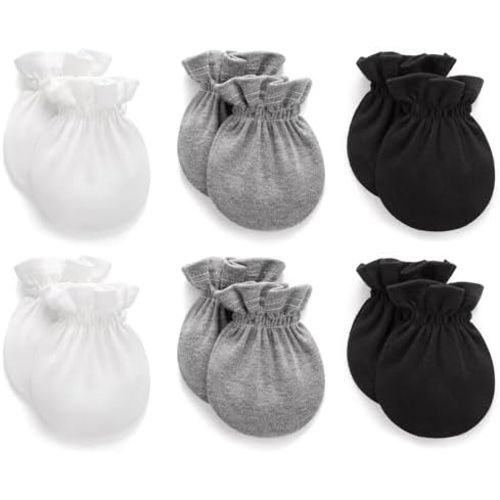 Pro Goleem Newborn Baby Mittens 100% Cotton No Scratch Soft Breathable Gloves for Boys&Girls 0-6 Months Baby Essentials