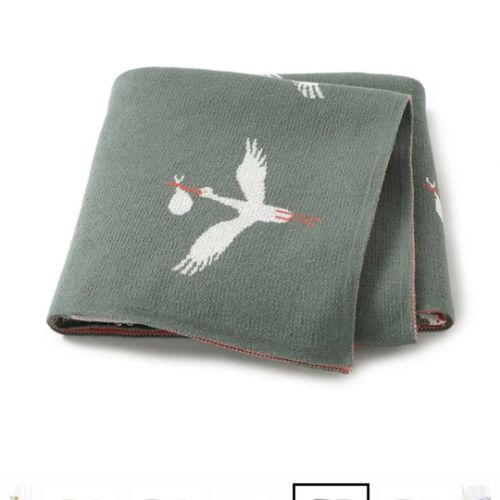 Crane Knitted Blanket