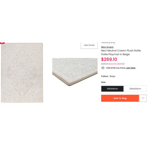 Miss Amara Neci Neutral Cream Plush Rollie Pollie Playmat in Beige