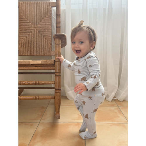 Teddies Light Blue Convertible Footie Pajamas | günamüna