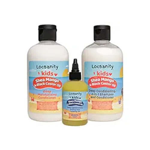 Locsanity Kids Shea Mango & Black Castor Oil Loccare/Haircare Bundle