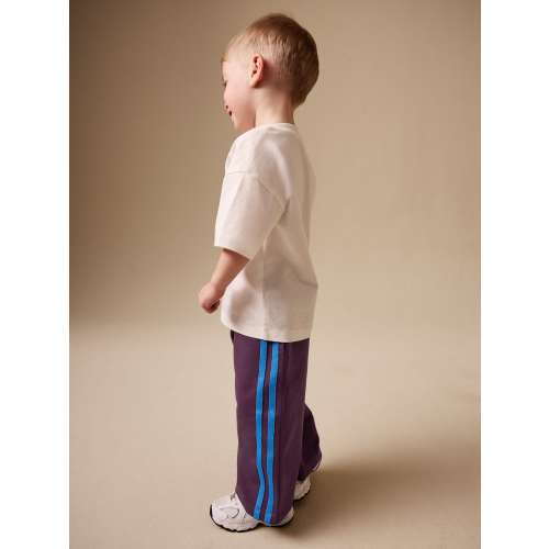 Burgundy Red Wide Leg Side Stripe Joggers (3mths-7yrs)
