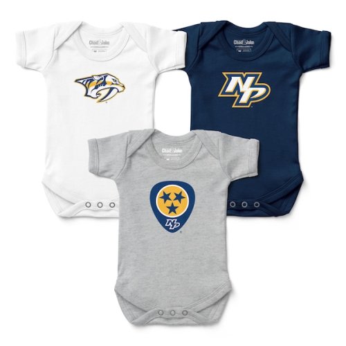 Infant Nashville Predators Chad & Jake Three-Pack Bodysuit Set